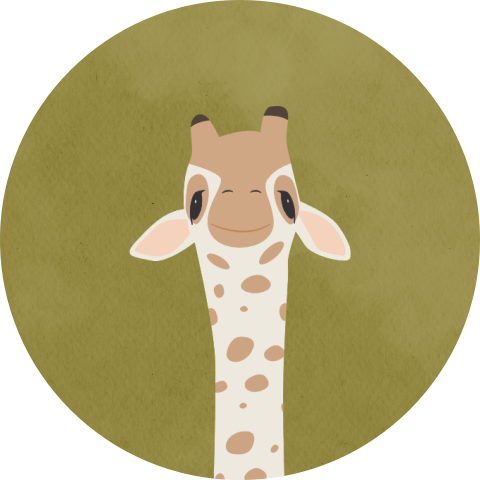 Sluitsticker Girafje Mosgroene Achtergrond