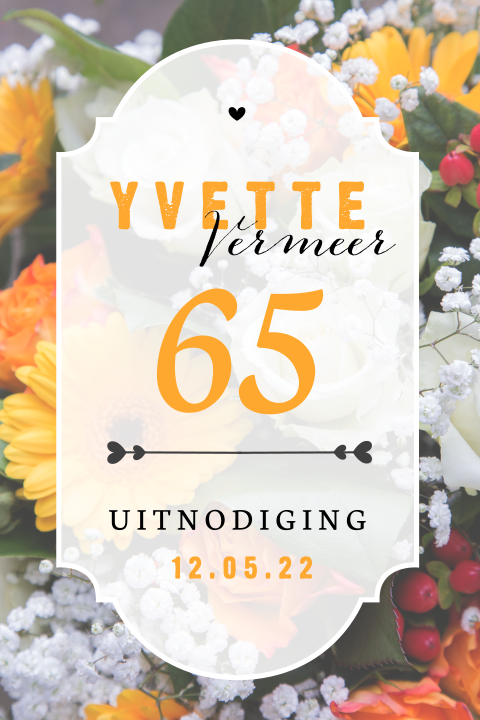 Uitnodiging 65 jaar verjaardag met botanische wegwijzer Uitnodiging 65 jaar verjaardag met botanische wegwijzer