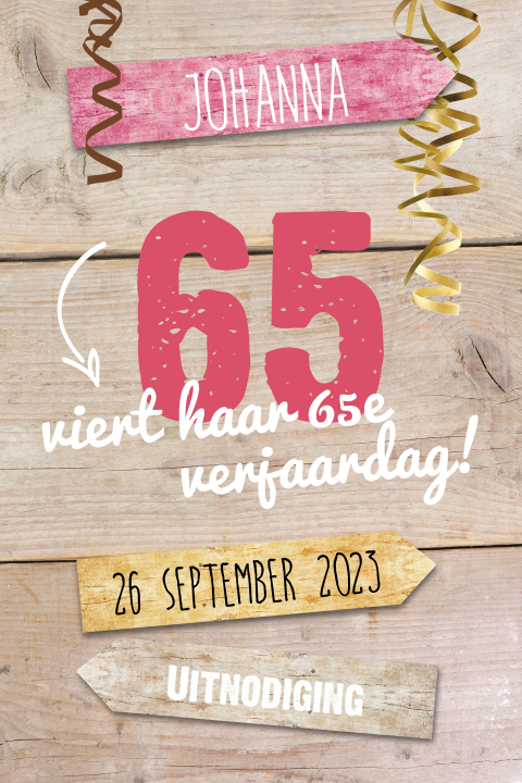 Uitnodiging 65 jaar - kaart maken op Fuif