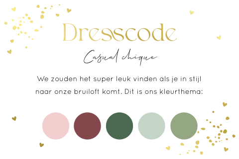 Dresscode huwelijk kleurenpalet casual chique goudfolie
