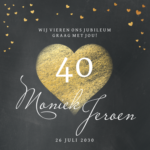 Uitnodigingskaart huwelijksfeest 40 jaar