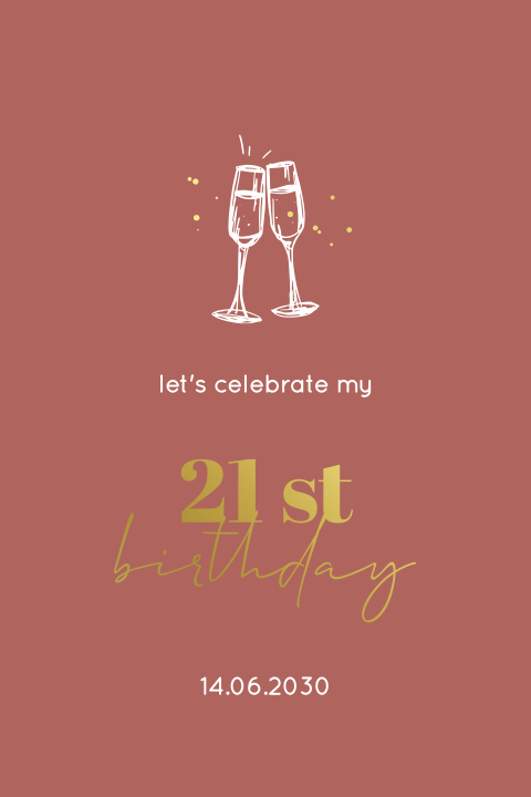Twenty one dinner verjaardag uitnodiging