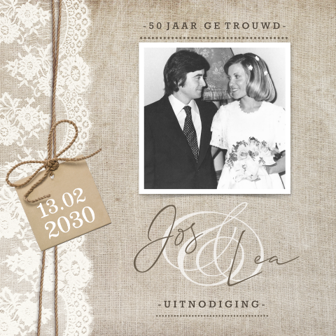 Jubileum uitnodiging 50 jaar getrouwd vintage
