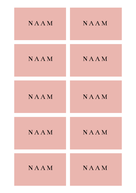 Clean roze naamkaartjes bruiloft