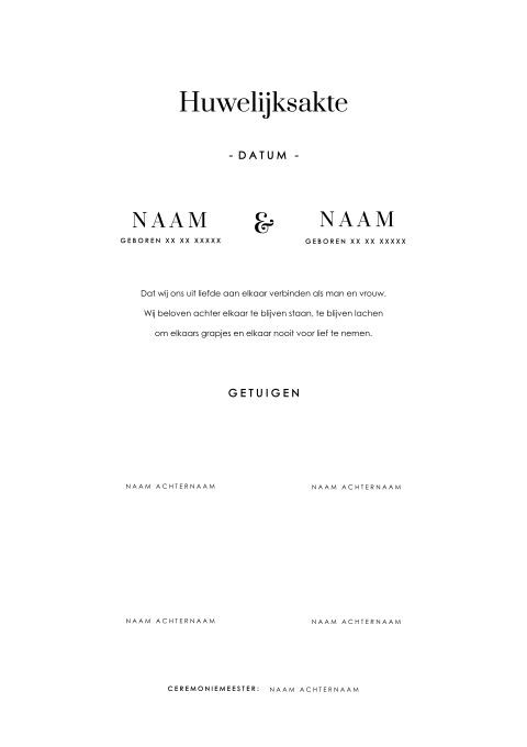Trouwakte zelf maken