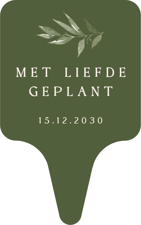Plantenprikker voor trouwbedankjes met takje - 10 stuks
