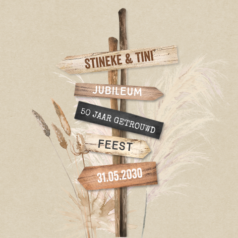 Jubileum uitnodiging 50 jaar getrouwd