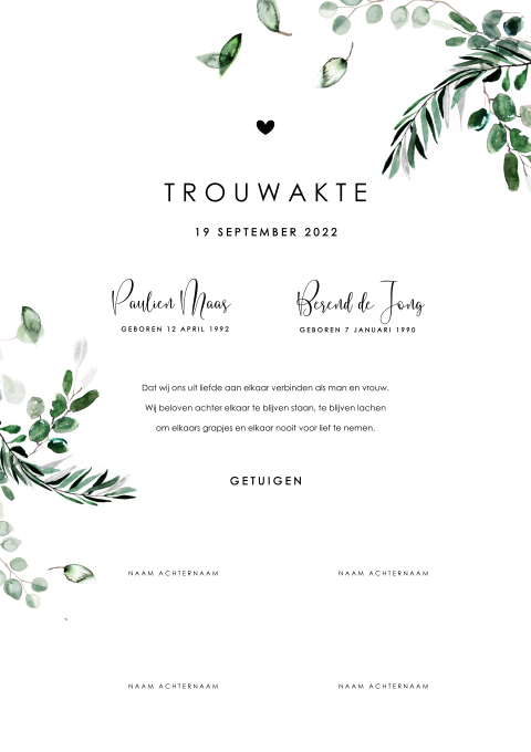 Trouwakte zelf maken