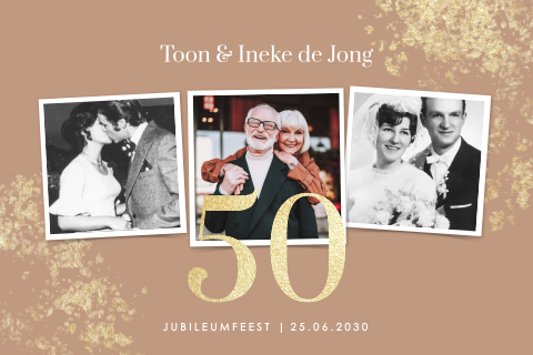 Jubileumkaart 50 jaar getrouwd met foto