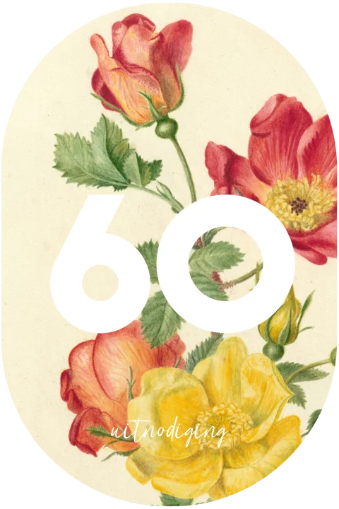 Uitnodiging verjaardag 60 jaar bloemen