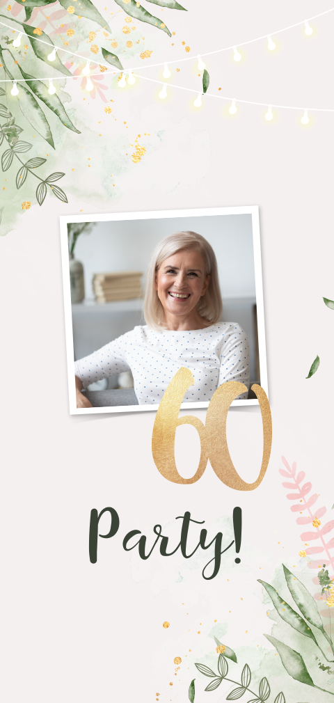 Einladung Zum 60. Geburtstag Frau Einladungskarten 60. Geburtstag | Einfacher Online-Editor