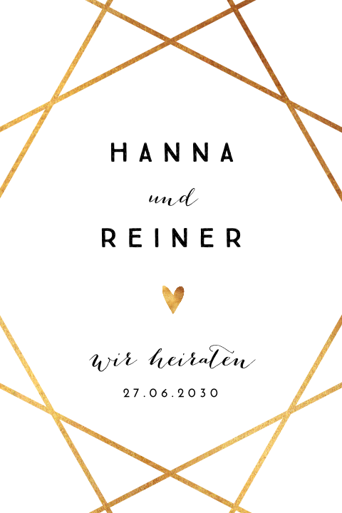 Hochzeitseinladung "Pretty Geometrie" mit Herz